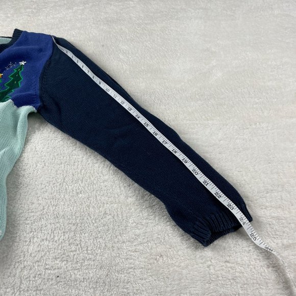 Quacker Factory Snowman Ugly Christmas Sweater Knit Cardigan‎ Womens Sz L Blue - Picture 9 of 16